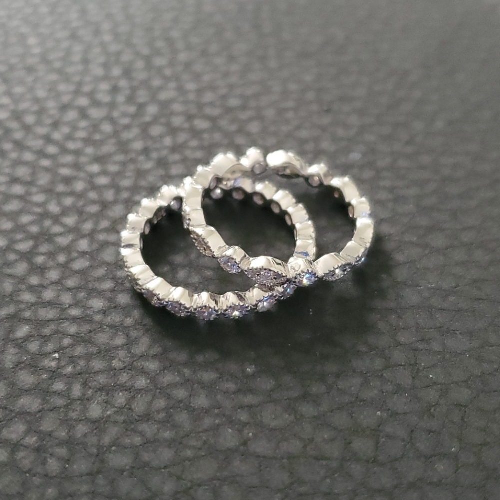 2 silver eternity rings